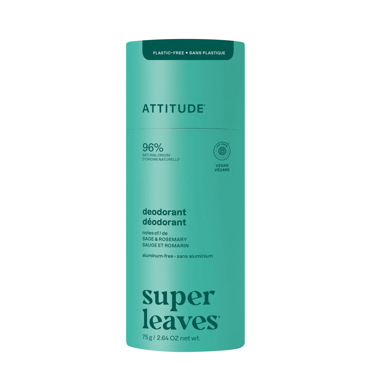 Deodorant - Plastic-free Stick Sage & Rosemary-2.64 OZ.